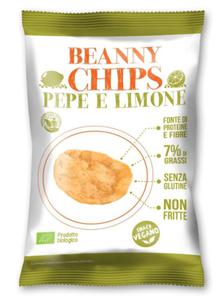 CHIPSY (CHRUPKI) Z SOCZEWICY I ZIEMNIAKW O SMAKU CYTRYNY Z PIEPRZEM BEZGLUTENOWE BIO 40 g - BEANNY CHIPS - 2878140948