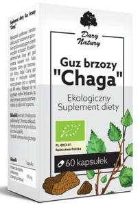 Guz brzozy Chaga BIO 60 kapsuek (470mg) Dary Natury - 2860536882