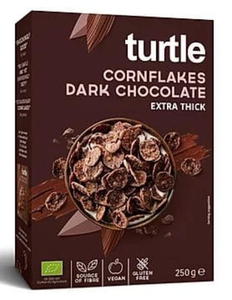 Bezglutenowe platki kukurydziane w polewie z gorzkiej czekolady BIO 400g Turtle - 2860537319