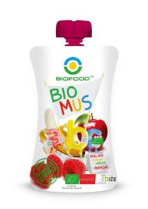 MUS MALINOWO - BANANOWO - JABKOWY BIO 90 g - BIO FOOD - 2860538091