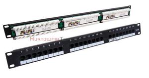 Patch Panel 19" RJ-45 24 porty UTP, Kat.5e bez pki, czarny - 1629407448