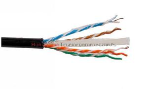 SecurityNET kabel U/UTP kat.6, drut, PVC/PE zewntrzny elowany, czarny - 2878389373