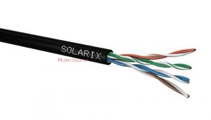 SOLARIX kabel U/UTP, drut, zewntrzny suchy, czarny, kat.5e - 2865725852