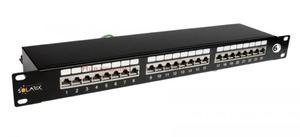 SOLARIX Patch Panel 24XRJ45 kat.6 FTP z pk, czarny 1U - 2875884232