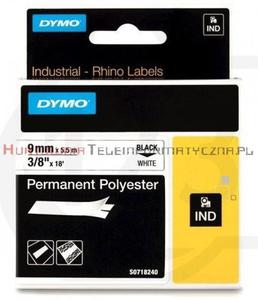 DYMO Rhino Tama poliestrowa 9mm/5,5m Czarno/Biaa - 2860526619