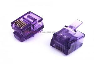 Wtyk RJ12 6p6c fioletowy (100szt) - 2862738563