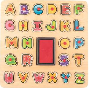 Puzzle ABC i stempelki z tuszem - 2861443472