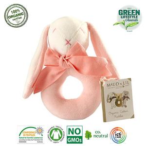 Maud N Lil Rose the Bunny Ring Rattle Grzechotka Organiczna Mikka - 2861445764