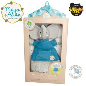 Meiya & Alvin - Alvin Elephant Doll Rattle with Organic Teether Head - 2861445798