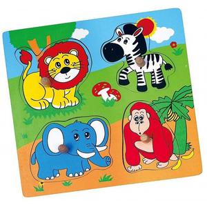 Drewniane Puzzle Zwierzta ZOO Ukadanka Niespodzianka Viga Toys - 2861444996