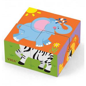 Drewniana ukadanka Zoo Puzzle Viga Toys 4 klocki - 2861443662