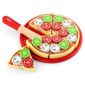 Drewniana Pizza do krojenia z dodatkami Viga Toys - 2864173696