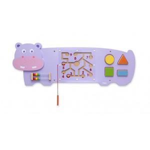 Sensoryczna tablica manipulacyjna Hipopotam drewniana Viga Toys - 2861444043