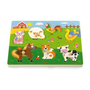 Drewniane Puzzle dwikowe Farma Viga Toys - 2861443690