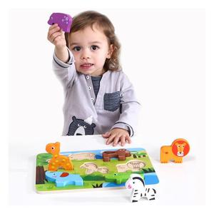 TOOKY TOY Grube Puzzle 3D Zwierzta Dopasuj Ksztaty Ukadanka - 2861443694