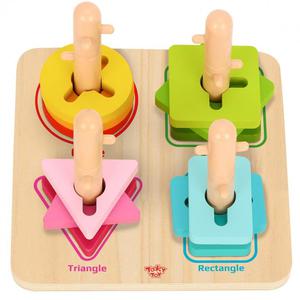 TOOKY TOY Drewniany Sorter Kolory Ksztaty Edukacyjna Ukadanka Zrcznociowa - 2864173672