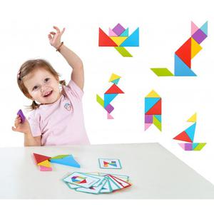 TOOKY TOY Drewniane Puzzle Tangram Ukadanka Magnetyczna - 2864173674