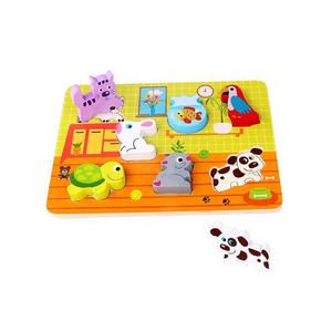 TOOKY TOY Grube Puzzle Zwierzta Domowe Dopasuj Ksztaty - 2861443700