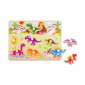 TOOKY TOY Drewniane Puzzle Ukadanka Dinozaury Ksztaty - 2861445149