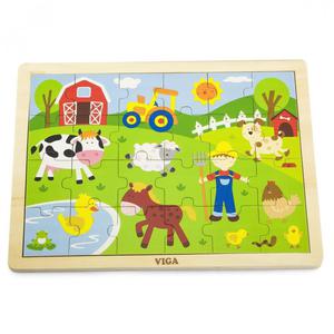 VIGA Drewniane Puzzle Farma 24 Elementy - 2861443766