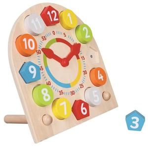 Drewniany zegar z wyjmowanymi klockami do nauki godzin - 2845265480