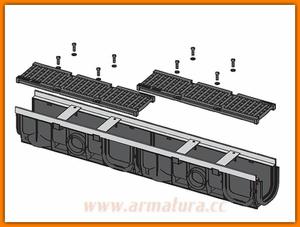 Odwodnienie liniowe AVZ103-R201 TOP AlcaPLAST korytko odwodnienia zewntrzne - 2860890922