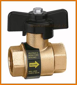 Zawr kulowy CALEFFI 323070 5/4" z zaworem zwrotnym 1 1/4" BALLSTOP motylek do CWU - 2871363938