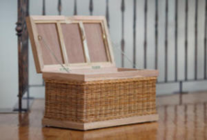 Orientalna skrzynia z drewna oraz wikliny - kufer naturalny m46s - 2848612273