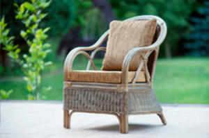 Fotel rattanowy, naturalny, rcznie pleciony, do sypialni i ogrodu - 2853407082