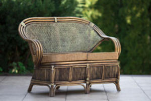 Sofa rattanowa, awka stylizowana, dwuosobowa do domu i ogrodu - 2861580280