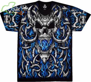 Blue Flame Skull - Liquid Blue - 2855858909