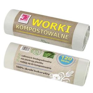 Worki 120l kompostowalne biodegradowalne 10 sztuk na rolce - 2863228662