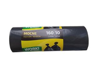 Worki na mieci 160l czarne LDPE-10 sztuk na rolce - 2863843825