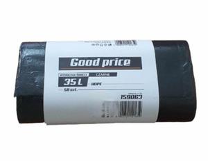 Good Price worki na mieci czarne HDPE 35L-50 sztuk na rolce - 2876219997