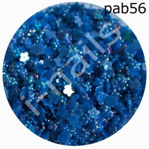 Perowe ozdoby AB malutkie kwiatuszki pab56 dark blue (50szt.) - 2859650322
