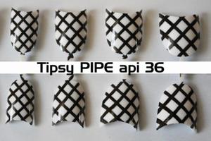 Tipsy Air-brush (Pre-Designed) PIPE 20szt. api36 biao-czarna kratka - NOWO! - 2859650809