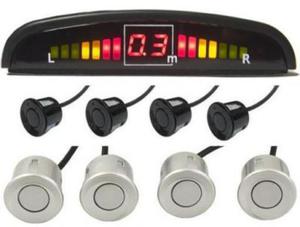 Zestaw Czujnikw Parkowania: 4-Sensory (czarne i srebrne) + Wywietlacz LED + Sygnaliz. Dwikowa. - 2837616734
