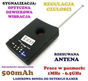 Laserowy Wykrywacz Podsuchów, Kamer, GSM, Lokalizatorów GPS... + Suchawki.
