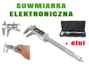 Profesjonalna Metalowa Elektroniczna Suwmiarka z Ekranem LCD + Etui Ochronne. - 2837618606
