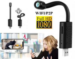 Szpiegowska Mini Kamera FULL HD (w gitkim kablu USB) WiFi/P2P (cay wiat!) + Powiadomienia/Zapis.. - 2861346170