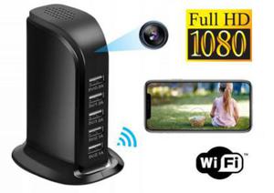 Szpiegowska Kamera FULL HD WiFi (zasig cay wiat!) Ukryta w Biurkowej adowarce USB/HUB + Zapis... - 2864114986