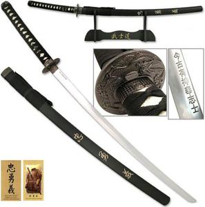 Profesjonalny Dugi Miecz Samurajski / Katana BATLLE KANJI (Last Samurai) + Drewniana Pochwa. - 2874090452