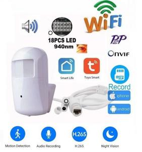 Mikro Kamera FULL HD WiFi/P2P Dz.-Nocna Ukryta w Czujce Ruchu (cay wiat) + Zapis + Detekcja Ruchu. - 2878132167