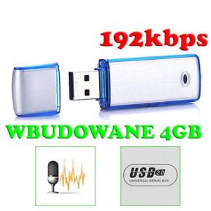 Mobilny Mikro Dyktafon / Podsuch Nagrywajcy Dwik, Ukryty w Pendrive 4GB (pojemno 50h!). - 2877010780