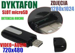 Szpiegowski Pendrive Nagrywajcy Obraz+Dwik (m.in. na ruch) + Rejestrator Dwiku + Ap. Foto... - 2871635515