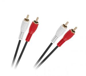 Kabel 2 x RCA - 2 x RCA 1,5m czarny 4mm - 2861195421