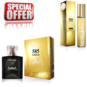 Chatler 585 Gold Lady - zestaw promocyjny, woda perfumowana 100 ml + woda perfumowana 30 ml - 2876107602