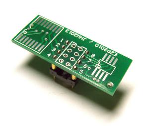 Adapter SO8/SO16 -->DIL8 dla pamici szeregowych Flash, EEPROM i uP (SO8/16 SOIC8/16)