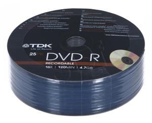 DVD-R TDK 4.7GB 16X PUCK 25SZT - 2826390880