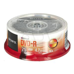 DVD-R SONY 4.7GB 16X CAKE 25SZT 25DMR47SP - 2826390882